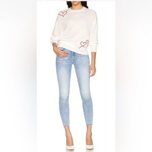 Mother Denim The Looker Ankle Fray Jeans High Rise Deep Breaths Size 25